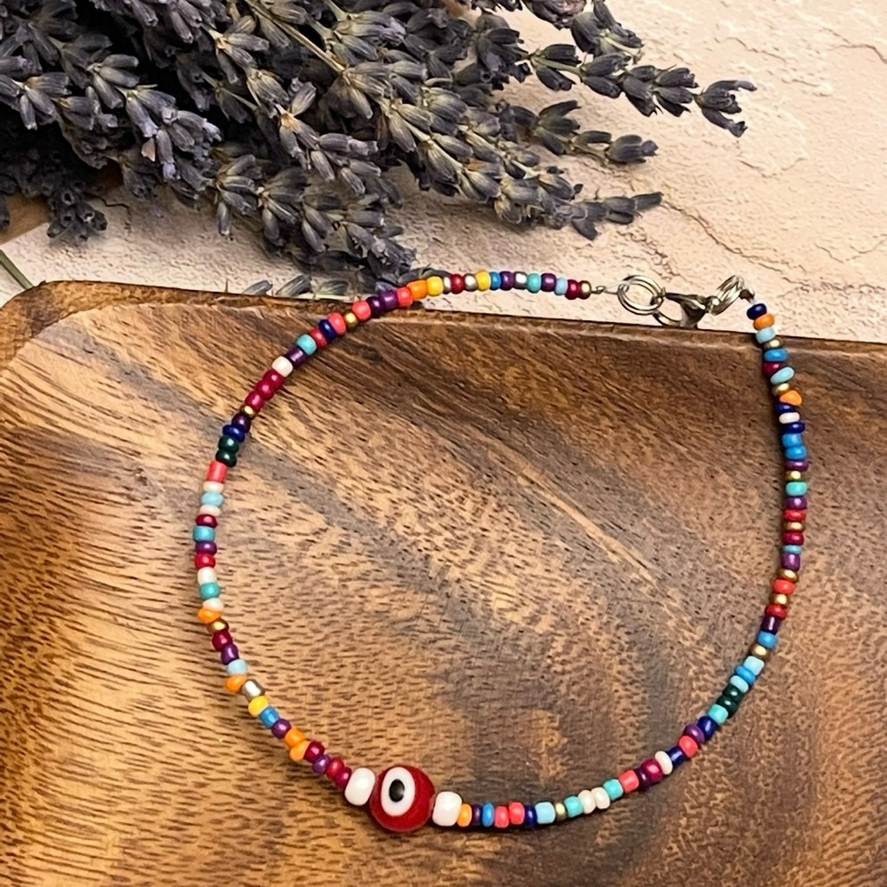 Bohemian Ankle Bracelet evil eye protection